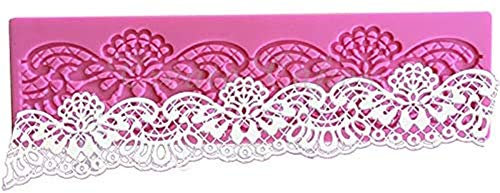 DUBENS Fondant Eindruck Matte, Textur Design Silikon Kuchen Dekorieren Lieferungen für Ton Eindruck Matte Spitze Form für Kuchen Dekorieren Spitze Kuchen Formen (Spitze Form B)