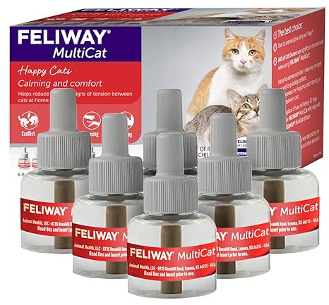 FELIWAY MultiCat Beruhigendes Pheromon, 30 Tage Nachfüllpackung, 6 Stück