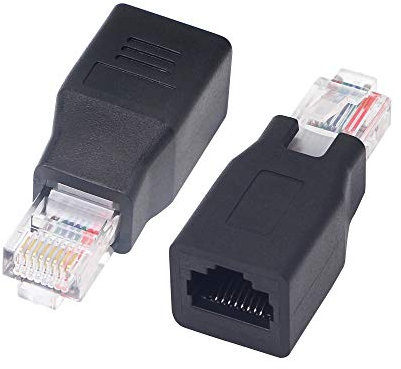PNGKNYOCN RJ45 Adaptador Ethernet Cat5 / Cat5e / Cat6 Ethernet Macho a Hembra Conector de extensión de Red Utilizado para Proteger el Conector Nativo del Dispositivo (2-Pack