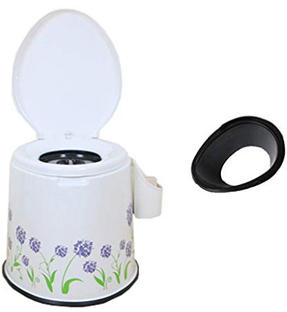 GLJ Portable toilet Toilet for the Elderly,Portable Camping Toilet,with Storage Box,Double Lid Mobile Toilet (Color : Purple, Size : Squat toilet bucket)