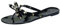 TOP Moda Damen-Flip-Flops mit Nieten und Schleife, Schwarz, 43 EU