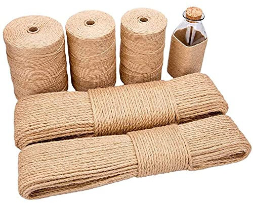 HHYHOME 50mCorda di Iuta Naturale,Corda Sintetica Leggera,Corda di Iuta,Corda di Canapa,per Artigianato,Molo,Paesaggistica Decorativa,Arrampicata,Giardinaggio,2mm