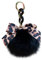 LSGGTIM Plüsch Schlüsselanhänger Pompom Ball mit Leopard Muster Bowknot Taschenanhänger Damen Bommel Keychain Plüschball Pom Pom Schlüsselbund Auto Schlüsselanhänger für Frauen Mädchen-15cmx9cm
