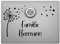 Klingelschild mit farbiger Gravur - Edelstahl V2A Klingelplatte - LED Klingeltaster wetterfest - Klingel personalisiert - Türglocke 110x80mm - Haustürklingel Pusteblume Herzen Schwarz