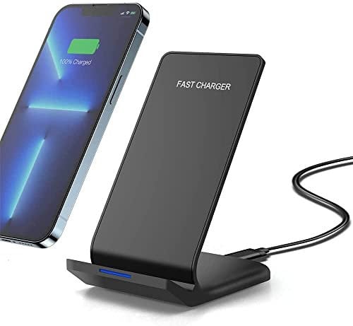 FDGAO 20W Wireless Charger Fast Wireless Charging Stand Station Compatible with iPhone 16 Pro Max/16 Pro/16/15/14/13/12/11/XS/XR/8 plus, for Samsung Galaxy S25/S24/S23/S22/S21/S20,Note20/10/9,Black