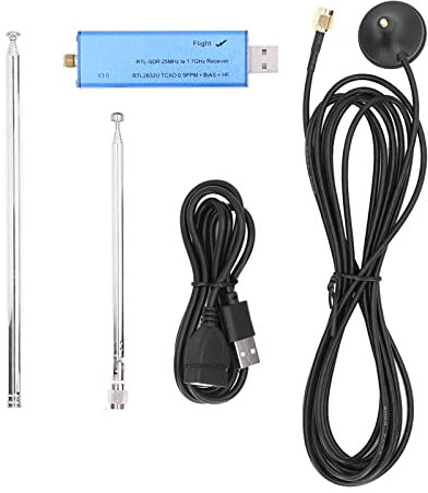 Software defined radio receiver, 0.5 PPM TCXO receiving antenna kit, with USB data cable for wireless scanning device