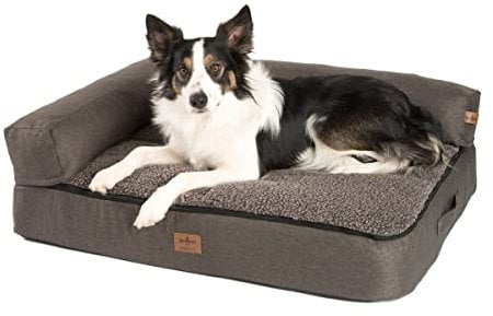 JAMAXX® orthopädisch 4-in-1 HundeSofa Hundebett Memory Visco Matte, Couch Kissen mit abnehmbarer Extra-dicker Polsterung, Wechsel-Bezug, Waschbar PDB3015 (XL) 110x80x10 braun, ECO Matratze H10cm braun