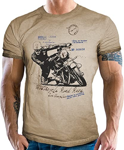 Retro Vintage Biker Racer Design T-Shirt: Road Race