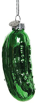 Christbaumschmuck Gurke Weihnachtsgurke Grün Echt Glas Christbaumanhänger