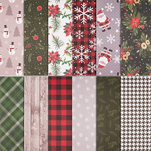 24 Blatt 15x15cm Weihnachten Scrapbooking Papier Dekopapier Motivpapier Bastelpapier 12 Mustern zum DIY Basteln Scrapbook Zubehör für Album Handwerk Karte (B)