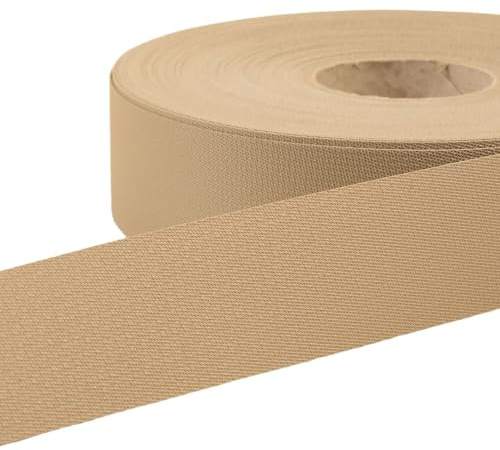 MYMERCERIE Schrägband, flach, wasserabweisend, 30 mm, Taupe, Meterware