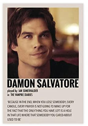 MOIT Damon Salvatore Ian Somerhalder Leinwandposter, Schlafzimmer-Dekor, Sportlandschaft, Büro, Raumdekoration, Geschenk, ungerahmt, 30 x 45 cm