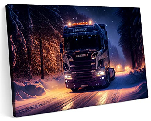 Printonia Bilder Leinwandbild 120x80cm Scania Truck TIR LKW Abstract Neon Art Art.-Nr