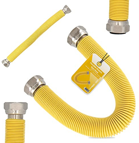 Flexibler Gasschlauch Schlauchrohr 3/4x3/4 IG 300-600mm Propangas Herd Schläuche Propan Butan DN12 Edelstahl PVC Gasanschlussschlauch Gasflaschen Campinggeräte Gaskocher Grill Küche Gasgrillgeräte