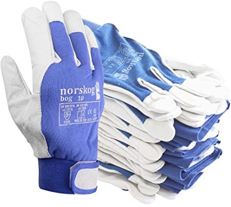 norskog BOG Arbeitshandschuhe Lederhandschuhe für Herren Handschuhe Schutzhandschuhe Gartenhandschuhe Montagehandschuhe Bauhandschuhe Lagerhaus Garten Baustelle LKW-Fahrer Heimwerker 6 Paare Gr. 8