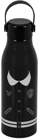 Wednesday Mercoledì Bottiglia, 7 x 23.5 cm, Capacità 700 ml, Nero Varsity