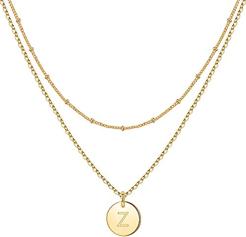 TINGN Kette Gold Kette Damen - Kette mit Buchstaben Kette Gold Kette Damen Gold Goldkette Damen Personalisierte Kette Gold Wasserfest Buchstaben Z Kette Mädchen Schmuck Damen Geschenke für Frauen