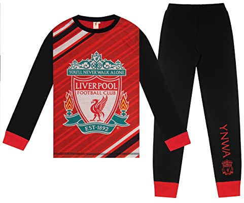 Liverpool FC Official Gift Boys Sublimation Long Pyjamas Red Black 5-6 Years