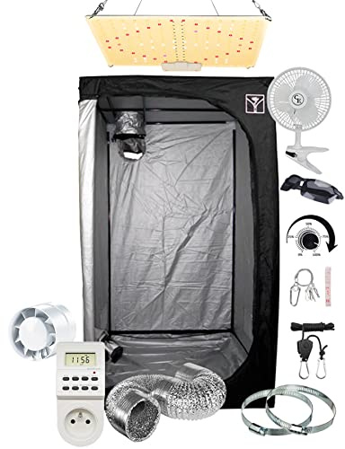 SUPACROP Komplettset für den Innenbereich, 40 x 40 x 120 cm, 60 x 60 x 140 cm, 80 x 80 x 160 cm – LED 1000 W LM281B Full Spectrum mit Leistungsregler