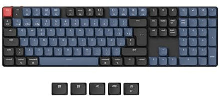 Keychron K5 Pro Wireless Teclado Mecánico inalámbrico Ultra-Delgado, Tamaño Completo Diseño QMK Macros Programable, RGB Backlight Hot-swappable Low-Profile Gateron Red Switch para Mac Windows