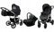BabyLux® Bambimo Kinderwagen Set 3 in 1 - Qbaro - incl. Babywanne, Buggy Sportsitz, Auto-Babyschale - Autositz - Kinderwagenset - Kombikinderwagen mit Wickeltasche, Regenschutz usw.