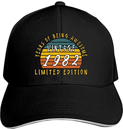 934 Herren Damen Angeln Hüte Jahrgang 1982 Geburtstag Baseballkappe Vintage Baseball Cap Verstellbar Basecap Für Golf Sport Angeln