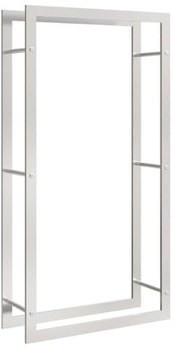 vidaXL Brennholzregal, Kaminholzregal mit viel Stauraum, Kaminholzständer Feuerfest Korrosionsbeständig, Kaminholzhalter Stapelhilfe Feuerholzregal, 80x28x154cm Edelstahl
