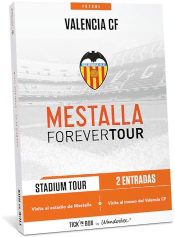Tick&Box - Caja Regalo - Valencia CF - Museo + Tour - 2 entradas para una Visita al Estadio de Mestalla + Museo del Valencia C - Idea Regalo Original Supporters