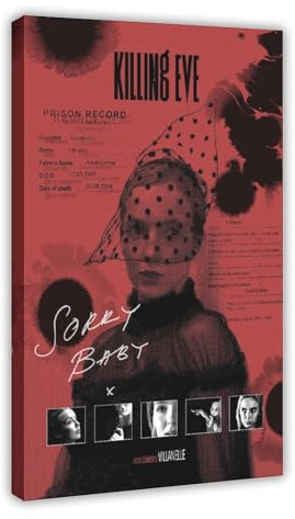 LoueN Poster aus der TV-Serie Killing Eve, Leinwand-Poster, Schlafzimmer, Dekoration, Sport, Landschaft, Büro, Raumdekoration, Geschenk, Rahmen-Stil, 60 x 90 cm, 2 Stück