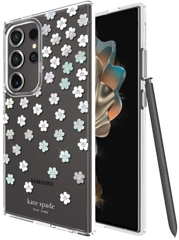 Samsung Galaxy S24 Ultra Case, Compatible with Wireless Charging - Scattered Flowers