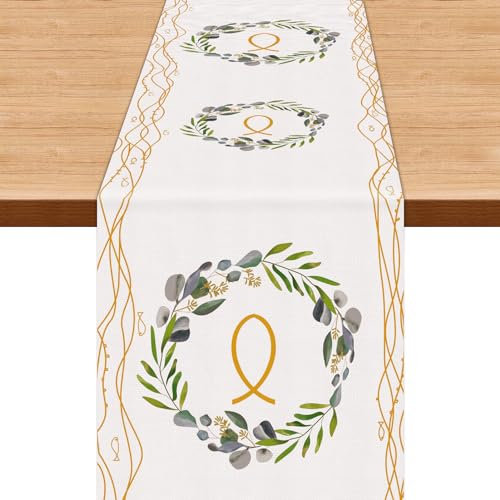 Weihnachtstischläufer Kreative,270 x 30 cm Taufe Tischläufer,Kommunion Konfirmation Tischdeko,Tischläufer für die Taufe,Erstkommunion Deko,Tischdeko für Kommunion,Erstkommunion Deko Junge Mädchen