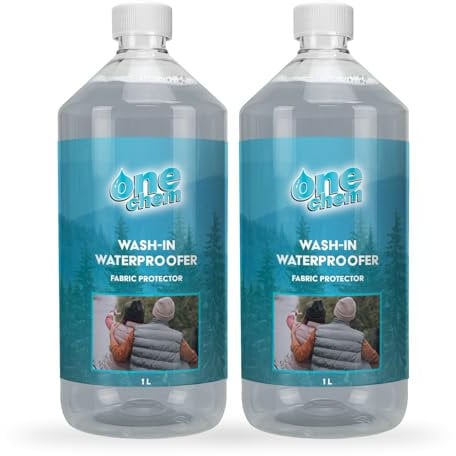 One Chem Wash-In Waterproofer 2 x 1 Litre, for Waterproofing Clothing, Enhances and Restores Water Repellency
