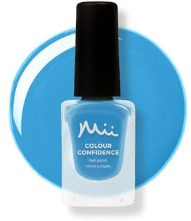 Mii Colour Confidence Quick Dry Nail Polish | Long Lasting Nail Polish & Fast Drying Nail Polish | Nail Strengthening Polish with Nourishing Formula | 14ml Nail Paint | Nice Ice Baby, Azure Blue