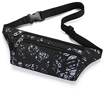 MMRTDJDR wasserdichte Gürteltasche aus Nylon: Multifunktionale dreilagige Bauchtasche für Herren - Ideale Sommer-Freizeittasche mit sportlichem Appeal (Schwarz)