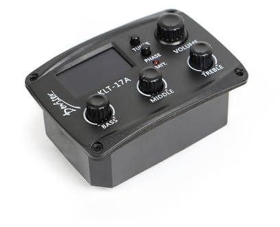summina Gitarren-Tonabnehmer, akustischer elektrischer Wandler Gitarren-Tonabnehmer Akustik Akustikgitarren-Tonabnehmer, Folk-Klassikgitarren-Tonabnehmer, LCD-Display mit 4-Band-EQ für Folk-Gitarren-