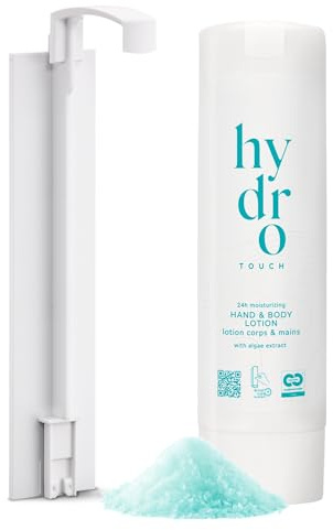 ADA Cosmetics Hand- & Bodylotion mit SmartCare Wandhalterung, Vitalisierende Lotion für die Haut Lotionspender zum Kleben, vegan mit Meeresmineralien und Algenextrakt Hydro Touch Made in Germany 300ml