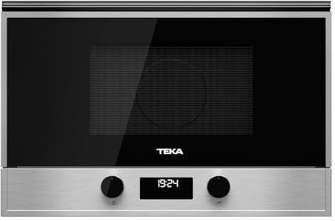 TEKA MS 622 BI S - Microondas Integrable, Capacidad 22 L, 5 Niveles de Potencia, Salida 850 W, Interior Cerámica, 2 Mandos, Temporizador 60min, Color Acero Inoxidable