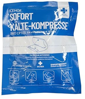 ICEHOF Kühlpads zum Knicken - 25x Sofort Kältekompresse - 15,3 x 12,7 cm Einmal Kühlpacks - Einweg Kühlpads Kühlkompresse für Unterwegs - Knick Kühlpack - Kühlpack zum Knicken