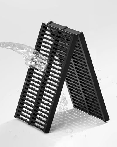 2 Stück Kunststoff-Gitterrost, Graben Entwässerungssystem, insgesamt 1 m lang, für Hof, Gehweg, Garage, Brunnengitter (50 x 20 x 4 cm)