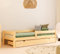 YOUKO Kinderbett 200x90 aus Kiefernholz - Montessori Bett Schlichten Stil - Kinder Bett für Jungen und Mädchen - Kinderbett mit rausfallschutz Ohne Matratze