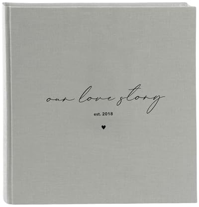 personalisiertes Album our love story, Gästealbum Fotoalbum zur Hochzeit, Geschenkidee Jahrestag Hochzeitstag, Hochzeitsalbum (Graublau, 30x31cm (100 Seiten))