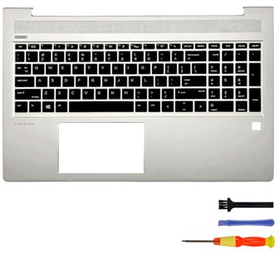 Table-King Replacement Keyboard with US Wrist Rest for HP Probook 450 G6 455 G6 450 455R G7 with C Cap