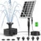 SZMP Solar Springbrunnen Kit 2025 Upgrade, 2000mAh Akku- Arbeiten an Trüben Tagen- 3.5W Glas DIY Solar Teichpumpe mit 5M Kabel & 8 Düsen, Solar schwimmender Fontäne Pumpe für Gartenteich, Vogel-Bad