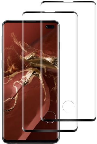 YMHML Panzer Schutz Glas für Samsung Galaxy S10 Plus, 3D-Vollständige Schutzfolie, Anti-Kratzen Panzerfolie, Anti-Bläschen, 9H Härte, HD Klar Displayschutz - 2 Stück