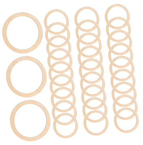 DRESSOOS 30stücke Runde Holzscheiben Für -projekte Flache Holzringe Dekoration Basteln Und Kreativen Handwerken Für Familie Und