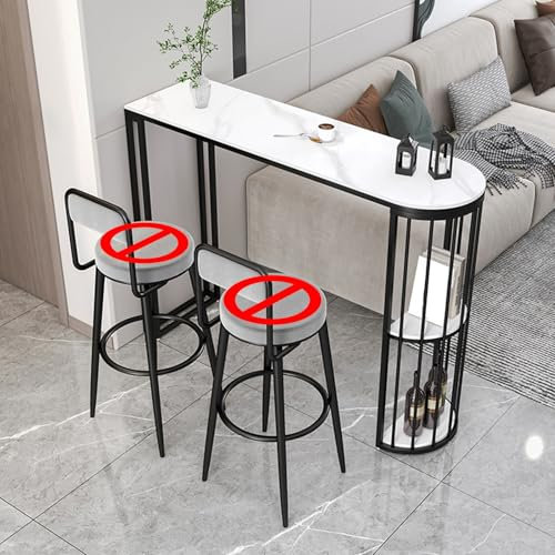 POWRZZZY Mesa de Bar Industrial,Mesa de Bar Larga y Estrecha,Mesa Larga contra la Pared para el Hogar,Mesa de Consola Rectangular para Sofá,Altura de Mostrador de Cocina para Cafetería