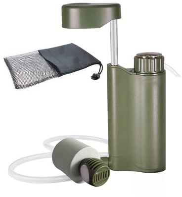 Wasserfilter mit tragbarer Pumpe: Wasserfilter für Camping, Survival, Rucksack 3 | 0,01 µm Wasserfilter für Camping und Wasser