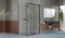 Box Doccia 2 lati 80x160 cm SENZA TELAIO H200 cm da 8mm: lato fisso + porta scorrevole FIORE Nero Opaco