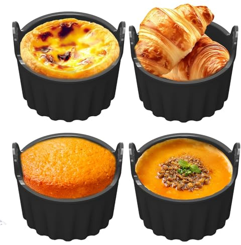 Bravien Moules à Gâteau en Silicone 4PCS - Compatibles avec Friteuse à Air