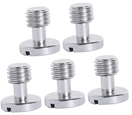 DOITOOL 5pcs 3/8 Camera Rig Screws Quick Release Tripod Screws for Photography Video Camera Rig Accessories Silver, Compatible with Tripod Heads and Quick Release Plates